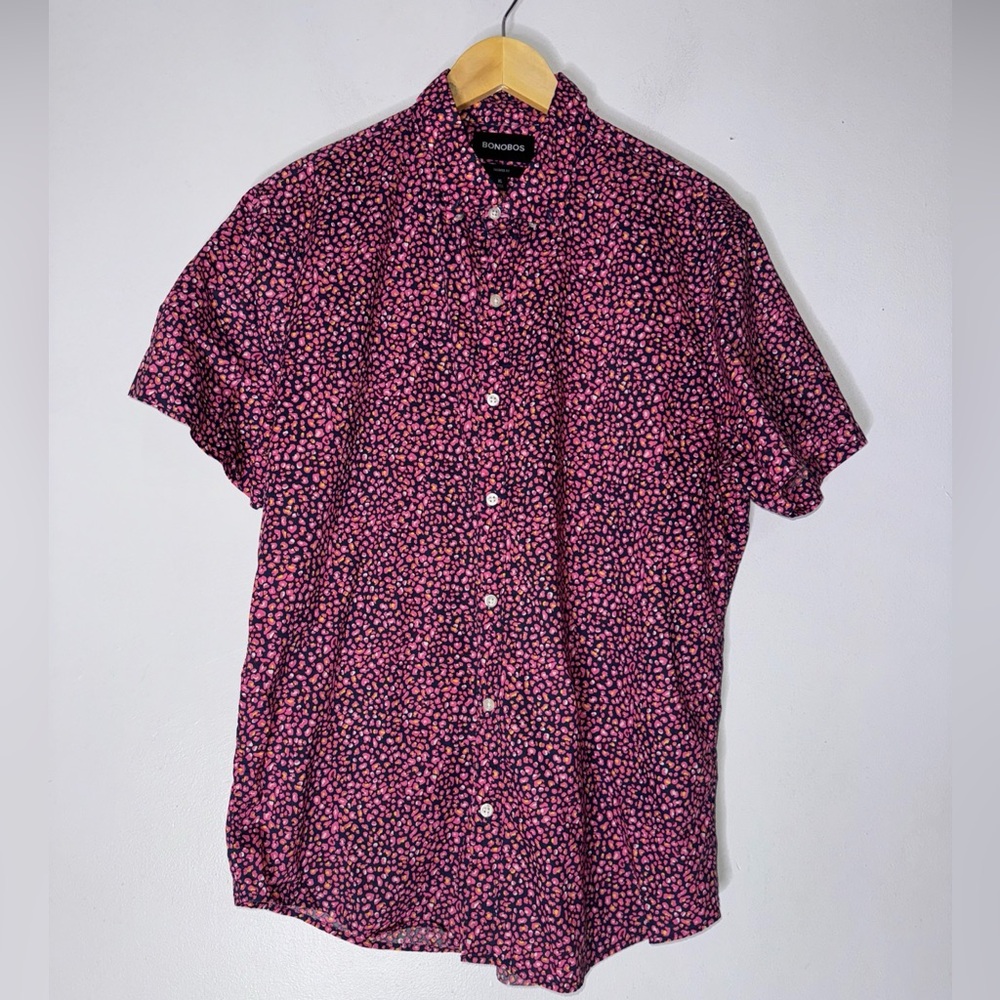 Bonobos Shirt Mens M Button Up Slim Fit All Over Print Casual Cotton